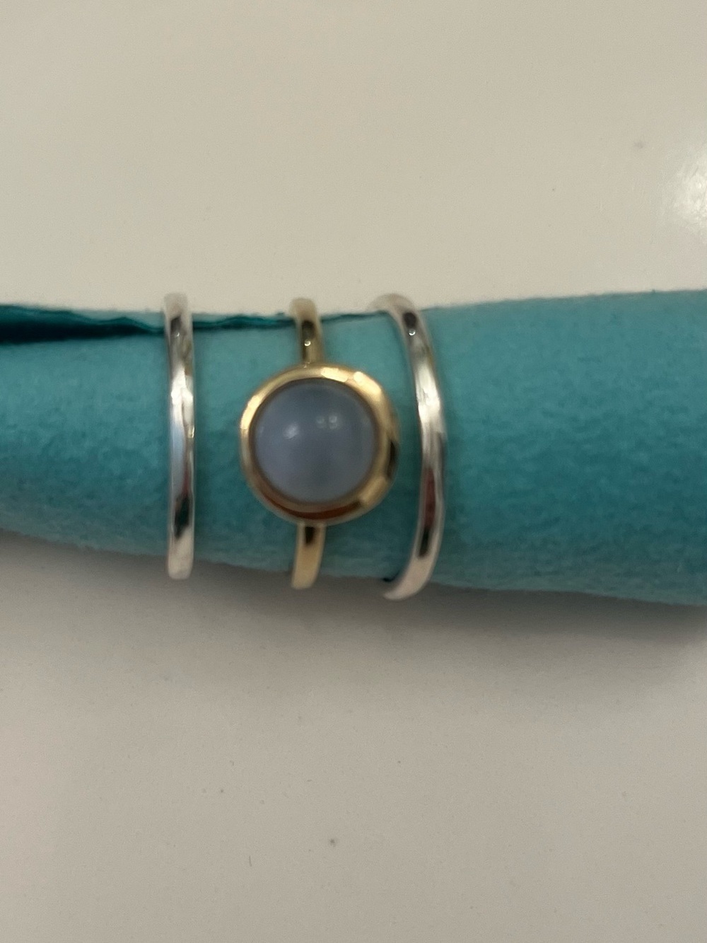 Silpada Stacking Ring Set with Chalcedony, sterling silver